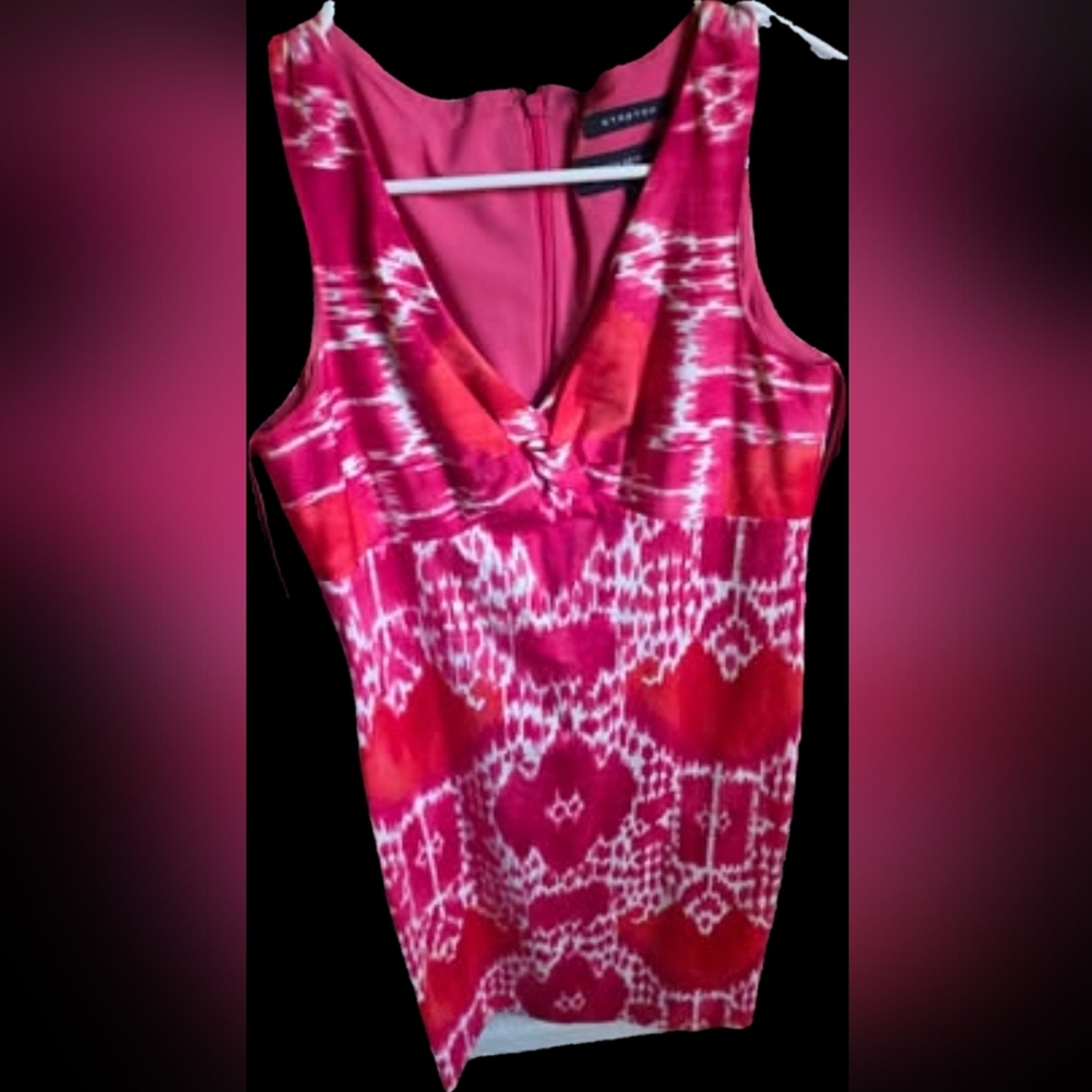 Jones New York Red and White Patterned Blouse